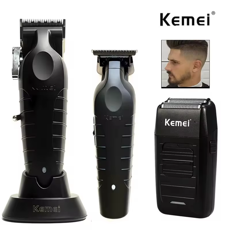 Kemei KM-2296 KM-2299 KM-1102 Kit de tondeuse à cheveux rasoir électrique pour hommes
