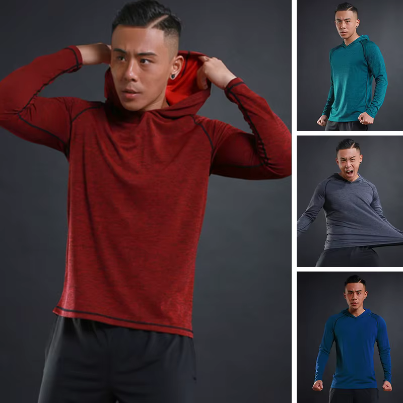T-Shirt à Capuche en Coton Respirant et à Manches sulfpour Homme, Vêtement de dehors, Musculation, Fitness, Solide