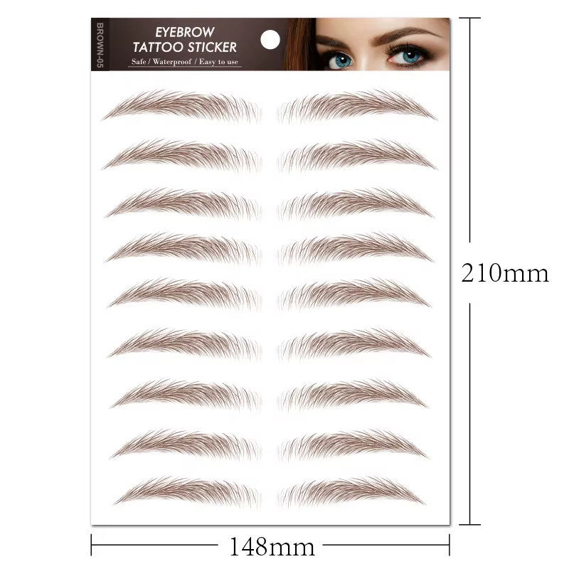 Autocollant de tatouage de sourcils à base d'eau