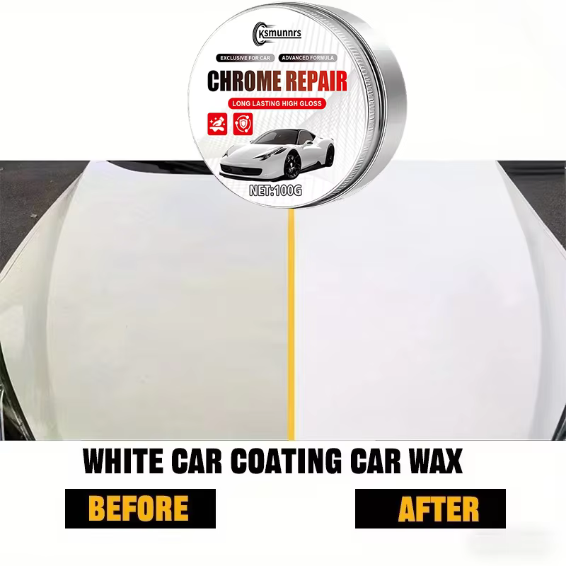 Cire blanche spéciale pour voiture, cire de polissage et de rénovation pour peinture blanche, cire de protection imperméable à revêtement cristallin pour la protection de la peinture