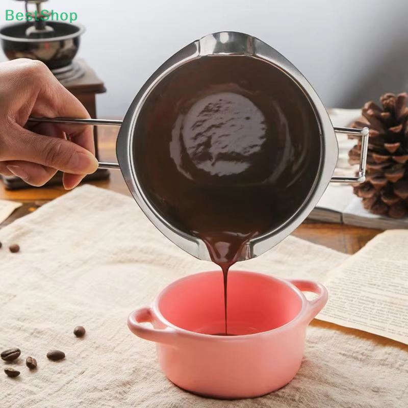 ♥ Chaudière de fusion de cire de bougie d'acier inoxydable 480/680ml avec la poignée résistante à la chaleur pour faire fondre des bonbons au chocolat et des bougies