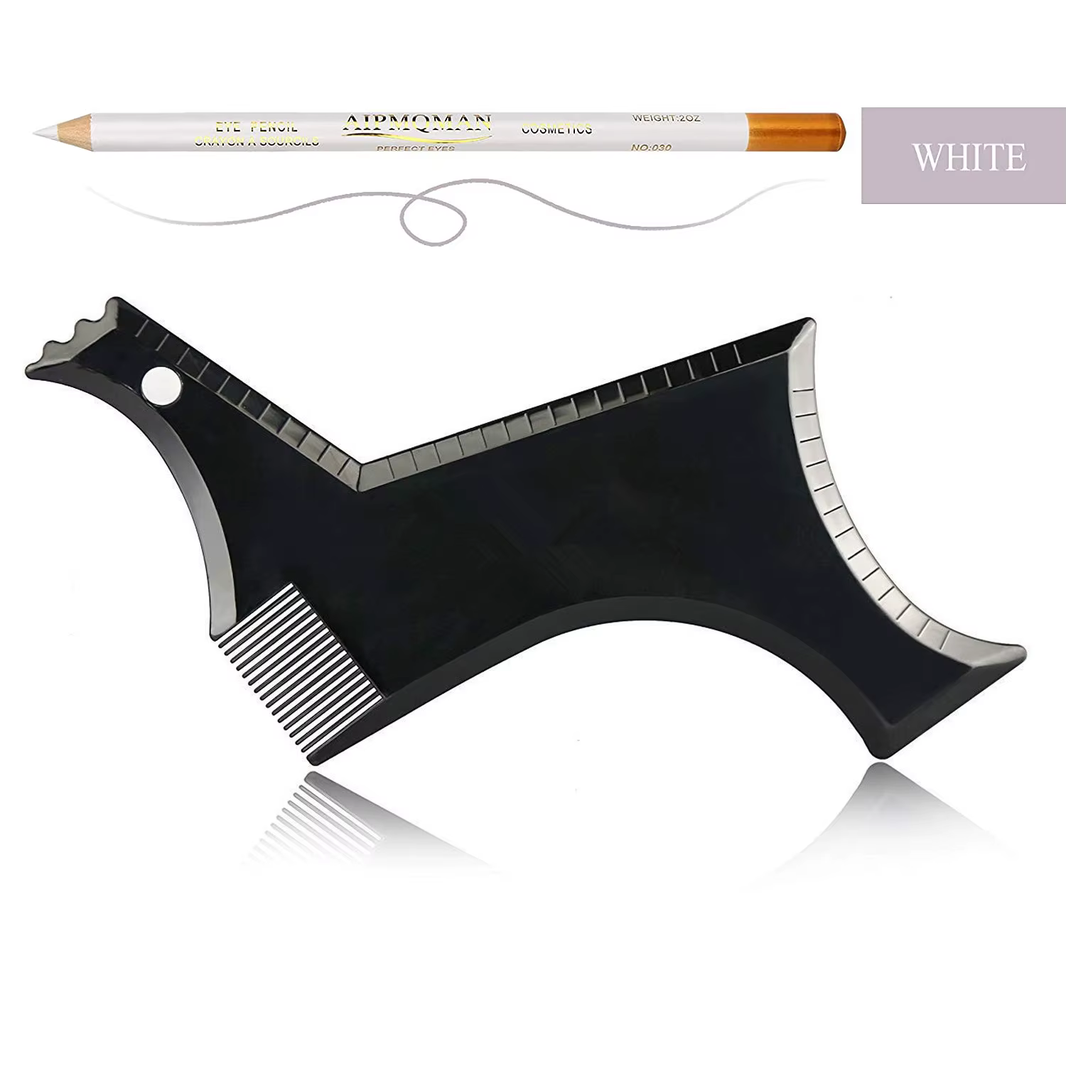 Peigne coiffant pour barbe, règle transparente pour soins pour hommes, favoris, garniture de barbe, outil de Contour