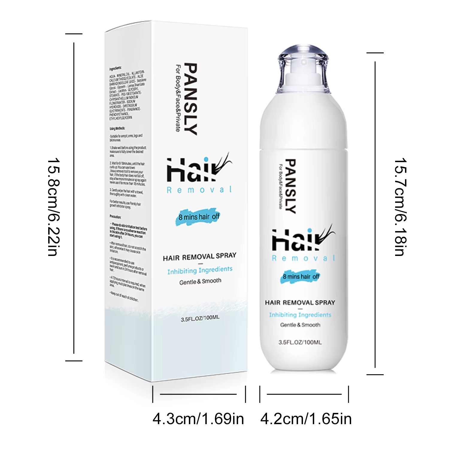 PANSLY Spray d'épilation pour femmes 2 en 1