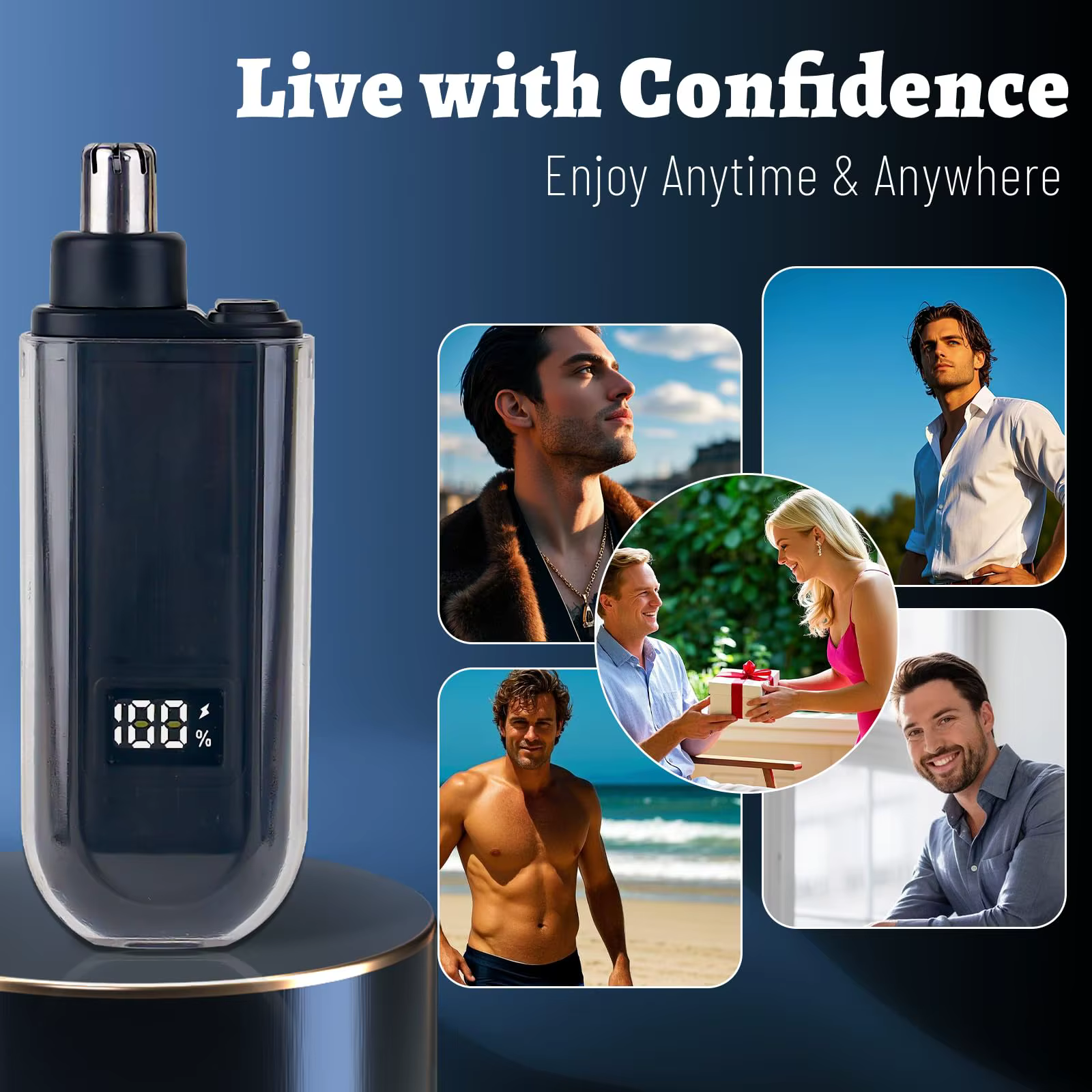 Convient aux hommes, tondeuse à cheveux électrique portable pour le nez et les oreilles avec chargement USB