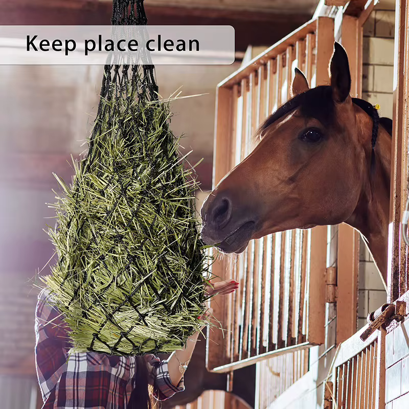 Filet à Haylage Durable, produits de soins pour chevaux, petit filet à foin troué, équipement pour foin, alimentation lente, sacs pour chevaux