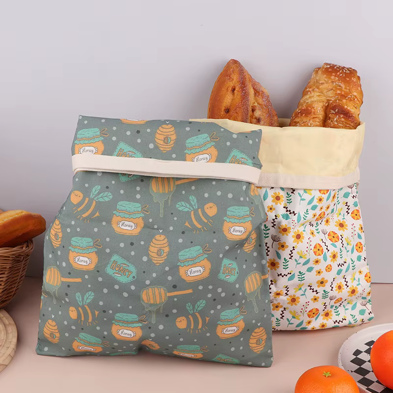 Sac à pain en lin de cire d'abeille pour pain fait maison, sacs de stockage des aliments écologiques, sacs à pain réutilisables