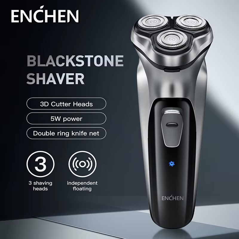 ENCHEN Blackstone Électrique Rasoir Rotatif pour Hommes 3D Flottant Lame Lavable Type-c USB Rechargeable Rasage Barbe Machine