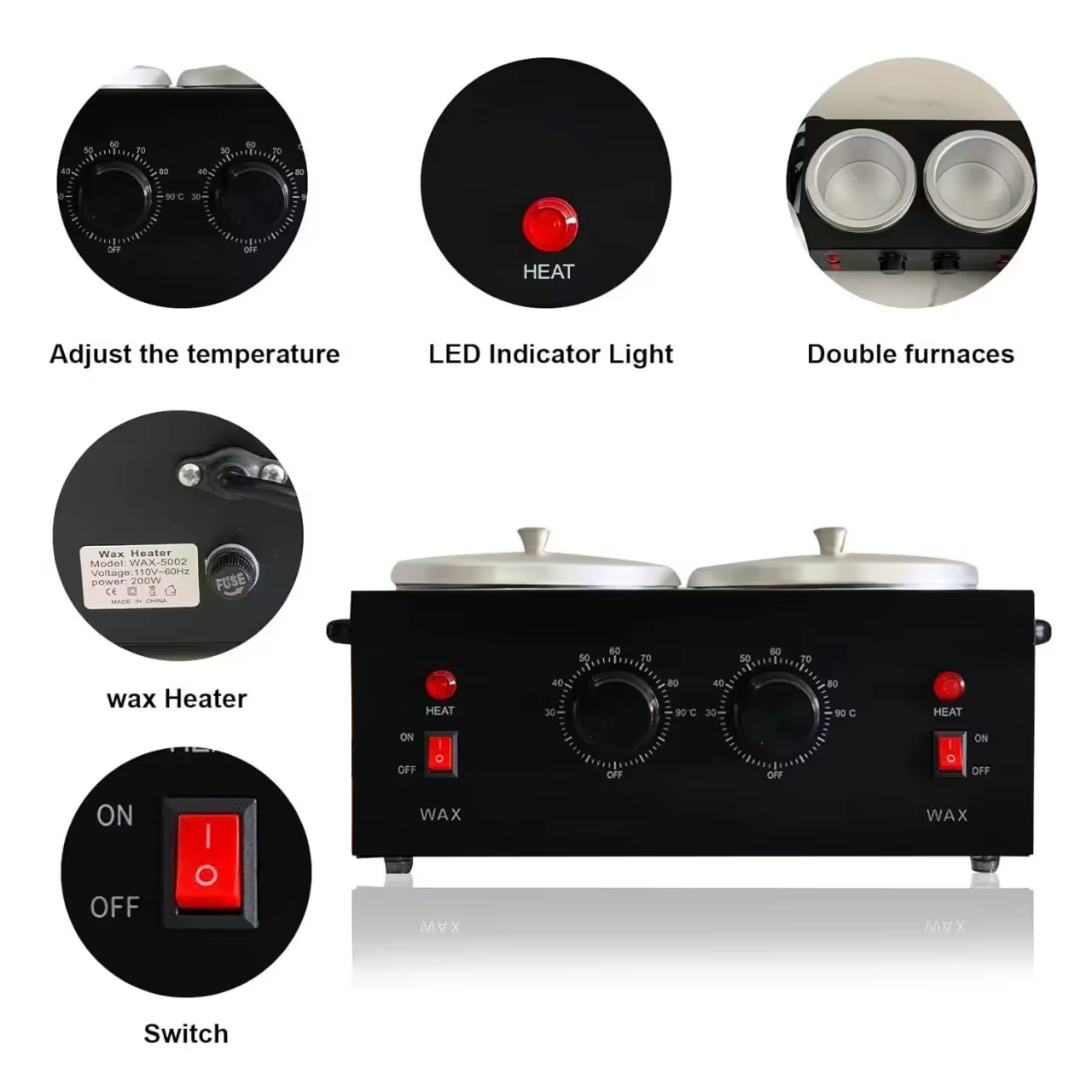 Chauffe-cire électrique professionnel à double Pots
