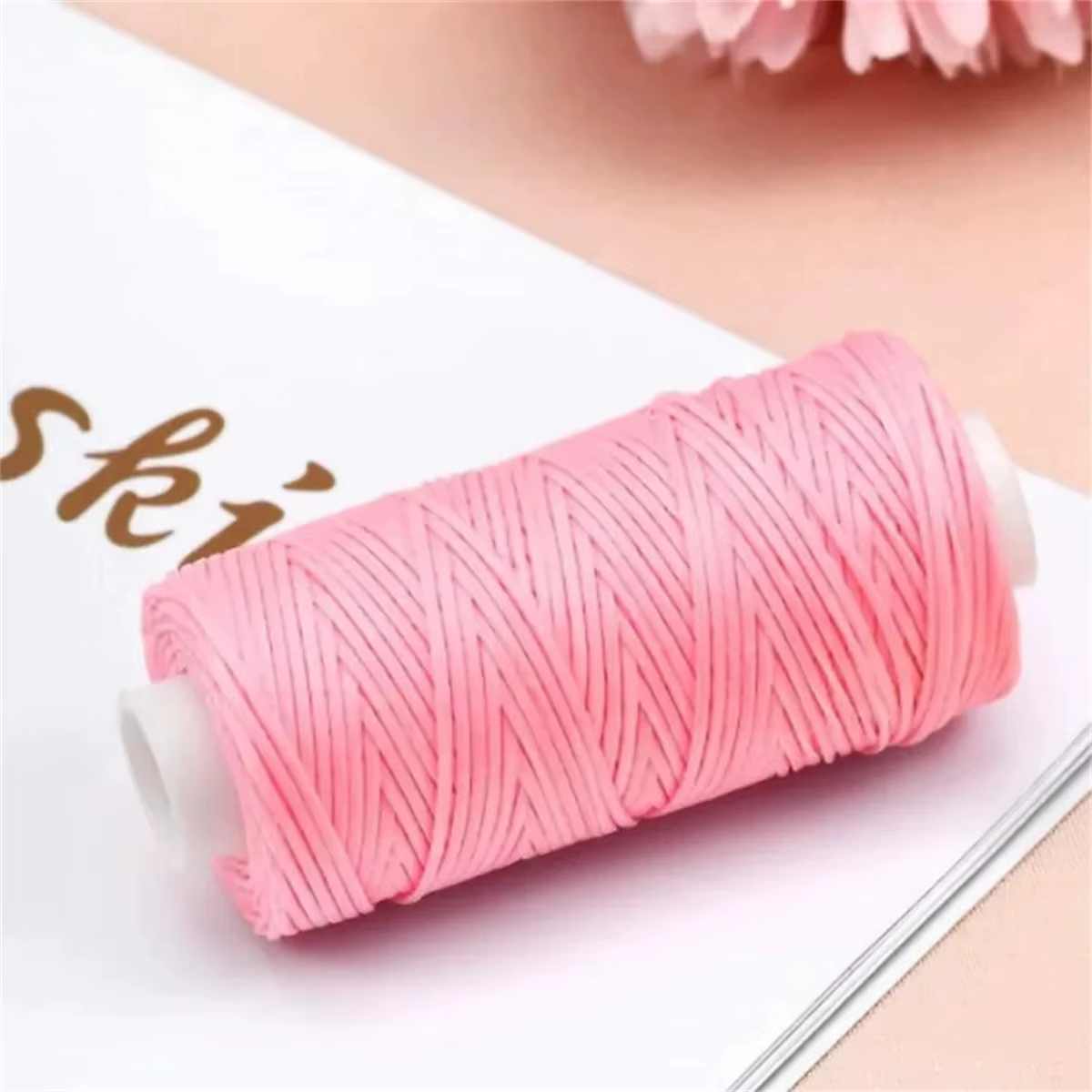Fil de cire à coudre pour cuir, pratique, long, bricolage, reliure de livre, réparation de chaussures, projets en cuir, 50m, 1 pièce