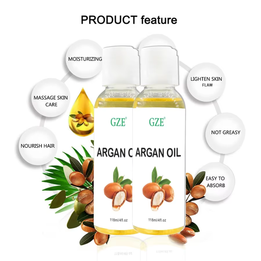 GZE Huile d'argan marocaine biologique Hydratant pur pressé à froid vierge de qualité supérieure pour peau sèche