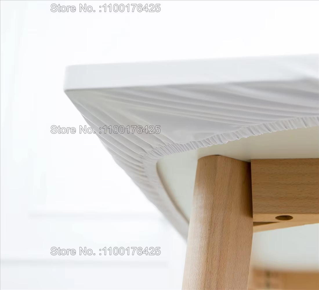 Nappe en bois avec bord rectangulaire, bande élastique imperméable, couverture de table, décoration extérieure, cuisine, gril