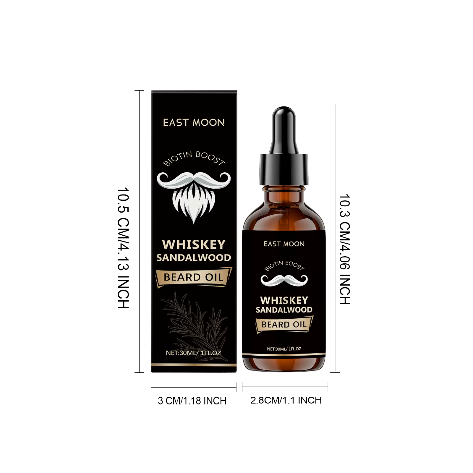 Huile Essentielle de Soin de la Barbe au Romarin pour Hommes