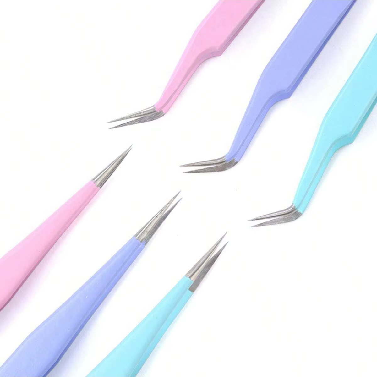 Pincettes roses en acier inoxydable pour Nail Art