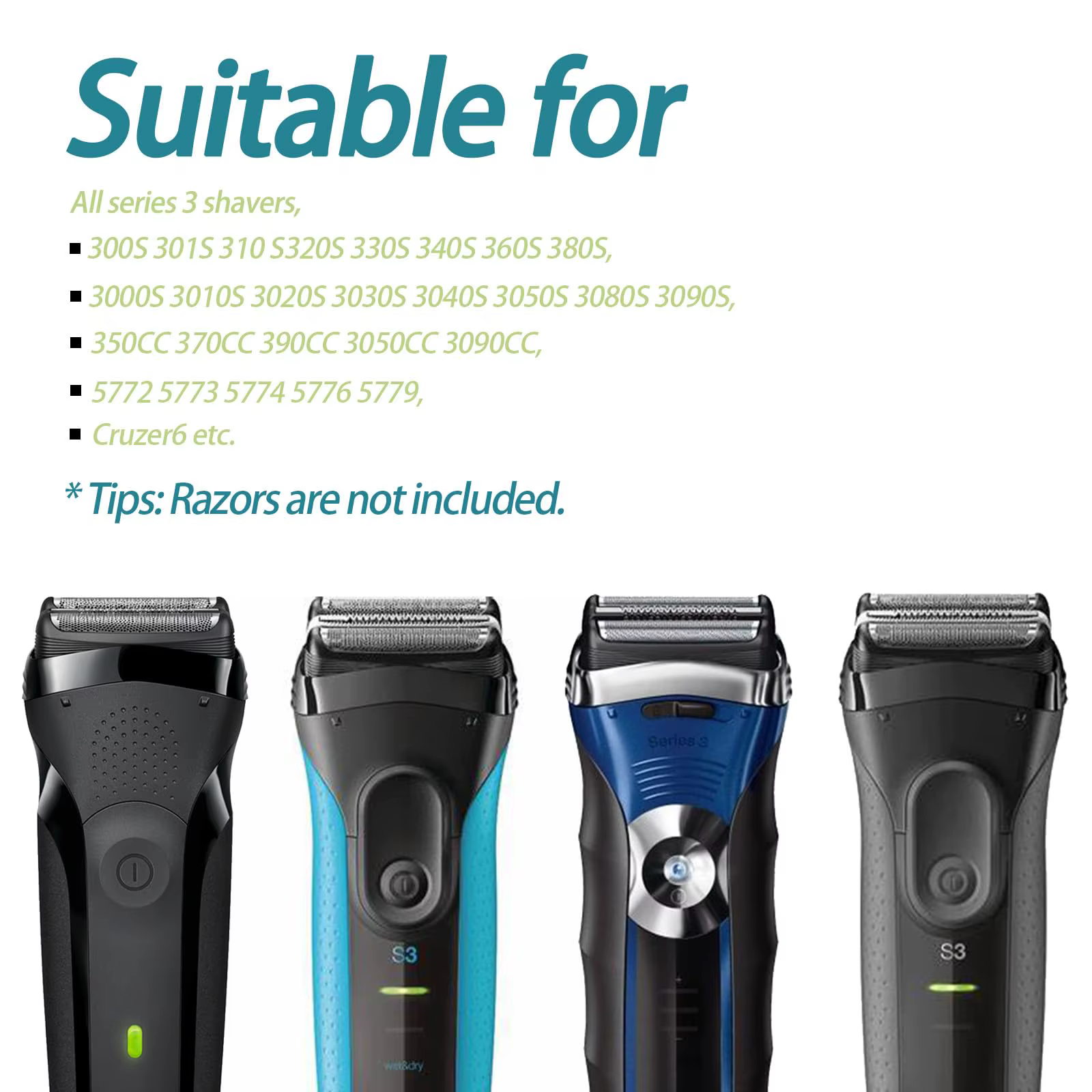 Têtes de rasoir de rechange pour tête de rechange Braun série 3