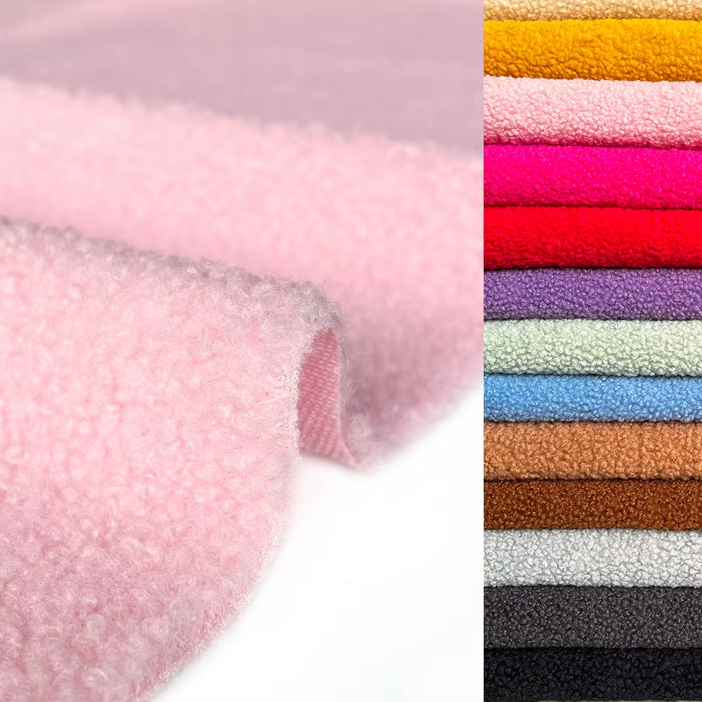 Teddy polaire tissu agneau cachemire hiver doux granulaire peluche couleur unie Polyester flanelle pour vêtements canapé chapeau pull bricolage jouet