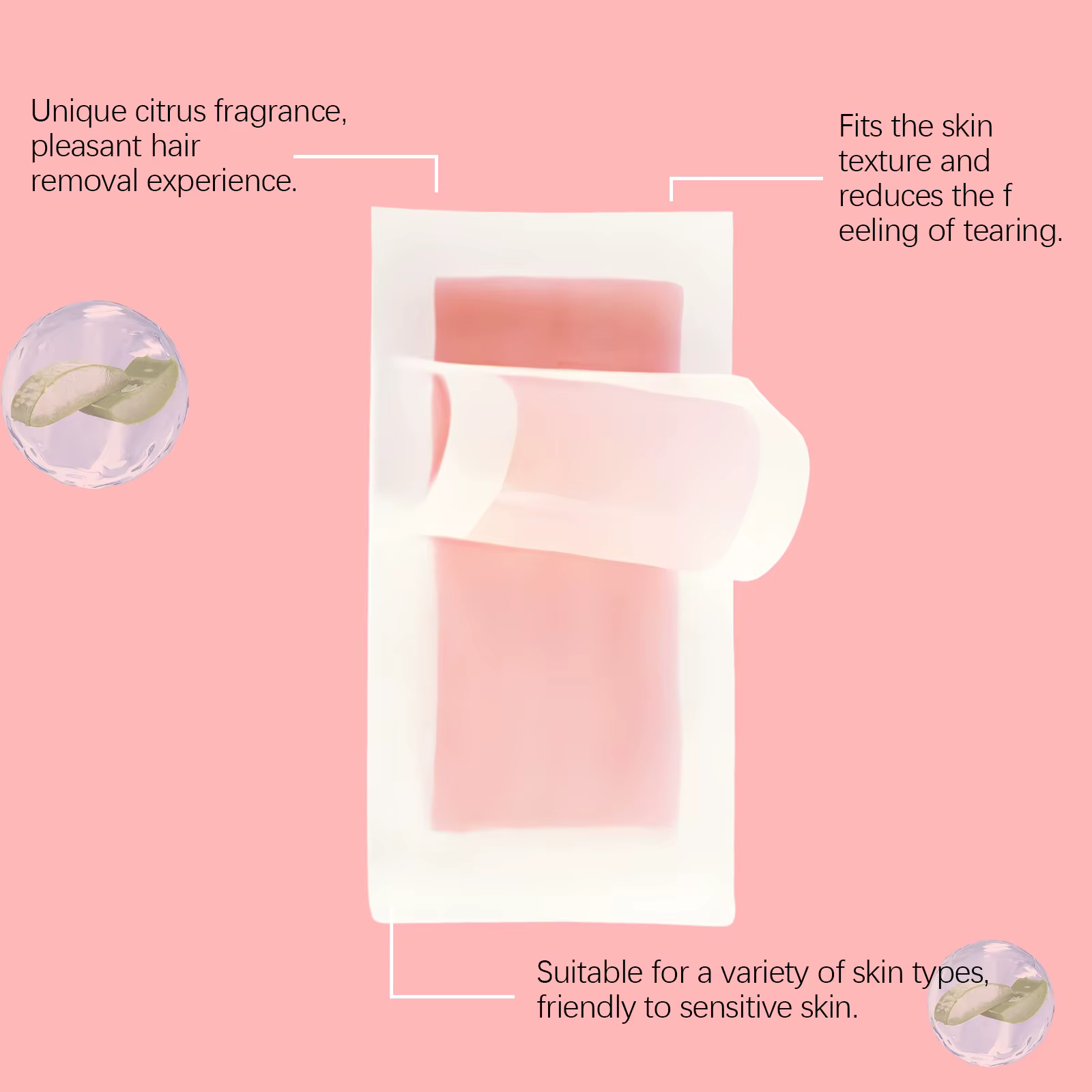 4 bandes de cire dépilatoire parfumées