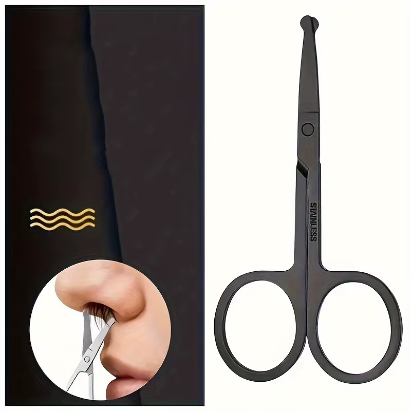 Ciseaux de coupe à tête ronde de précision-coupe de toilettage des poils du nez