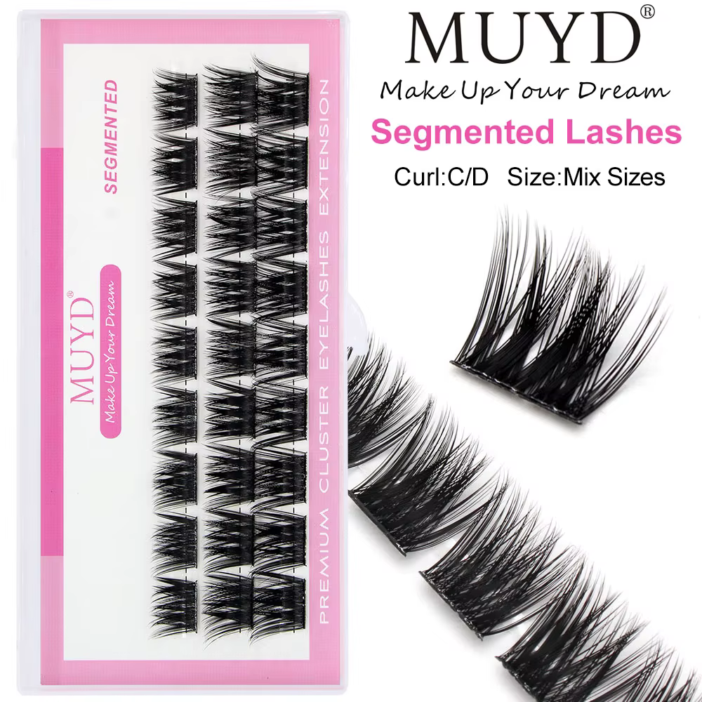 Nouveau russe 3D moelleux naturel segmenté cils bundle faux extension