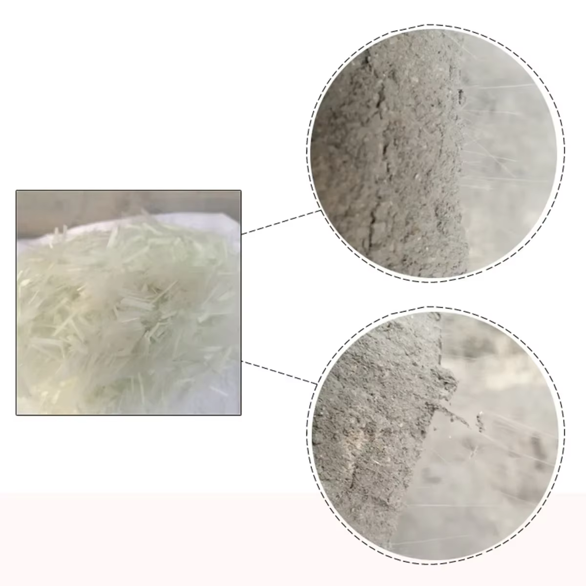Fibres de verre coupées GFRC de 3/4/6 mm, 1 lb, pour comptoirs en béton et ciment