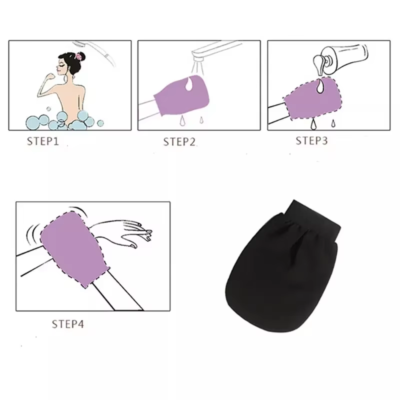 Gants exfoliants pour le corps, gants de douche pour éliminer les peaux mortes, exfoliant corporel indolore, masseur pour le corps, nettoyage en profondeur, accessoires de salle de bain