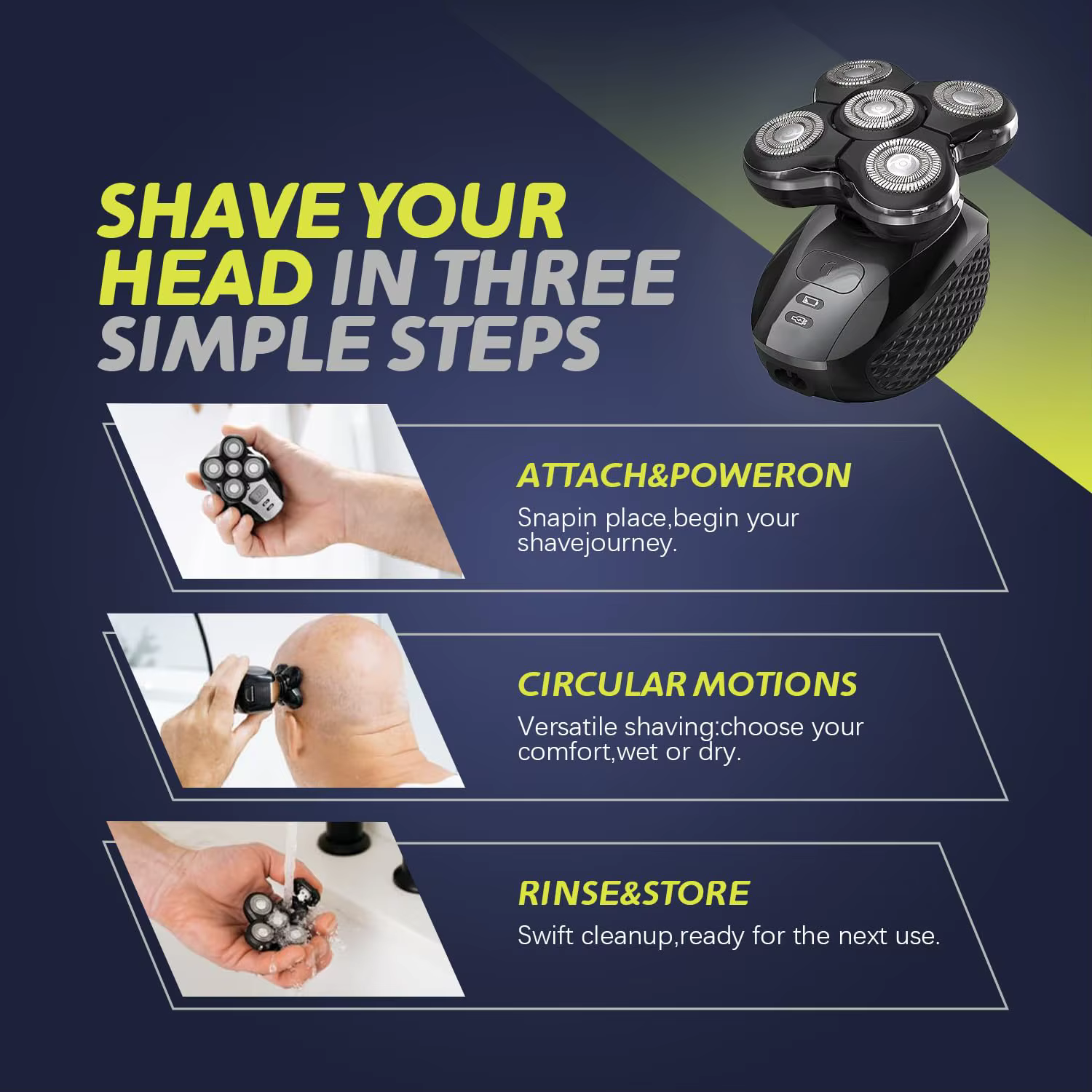 Têtes de rechange pour rasoir compatibles avec le rasage électrique Remington Balder pro XR7000 & XR1500 & XR1501 pour hommes chauve