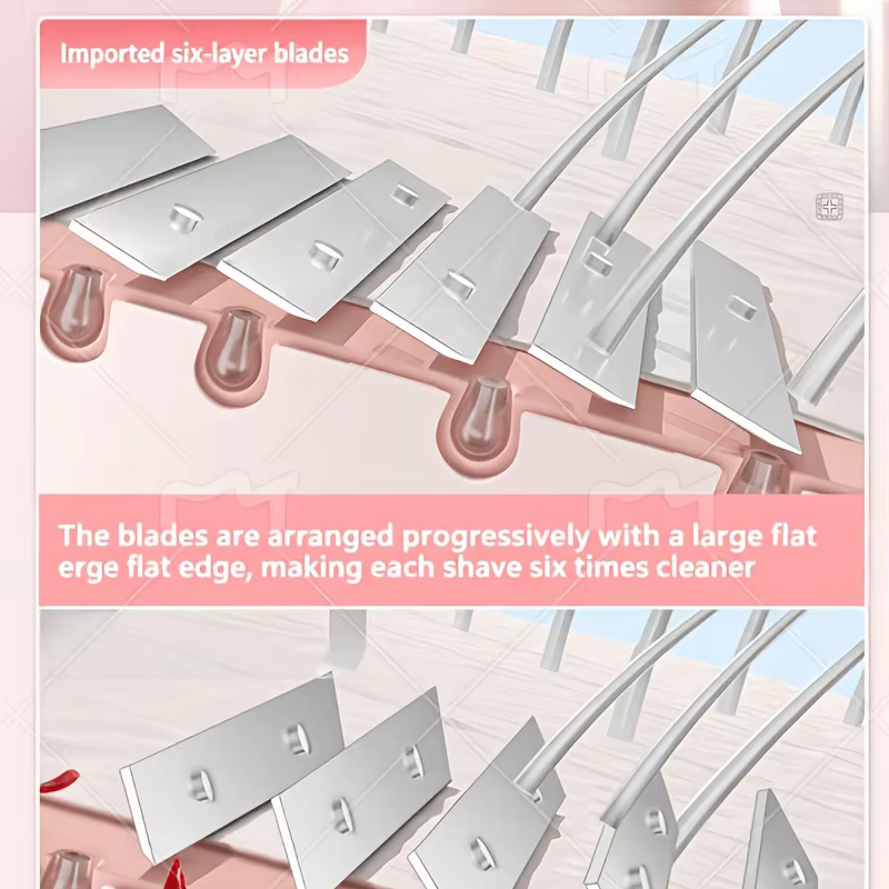Rasoir portable 6 lames pour femme
