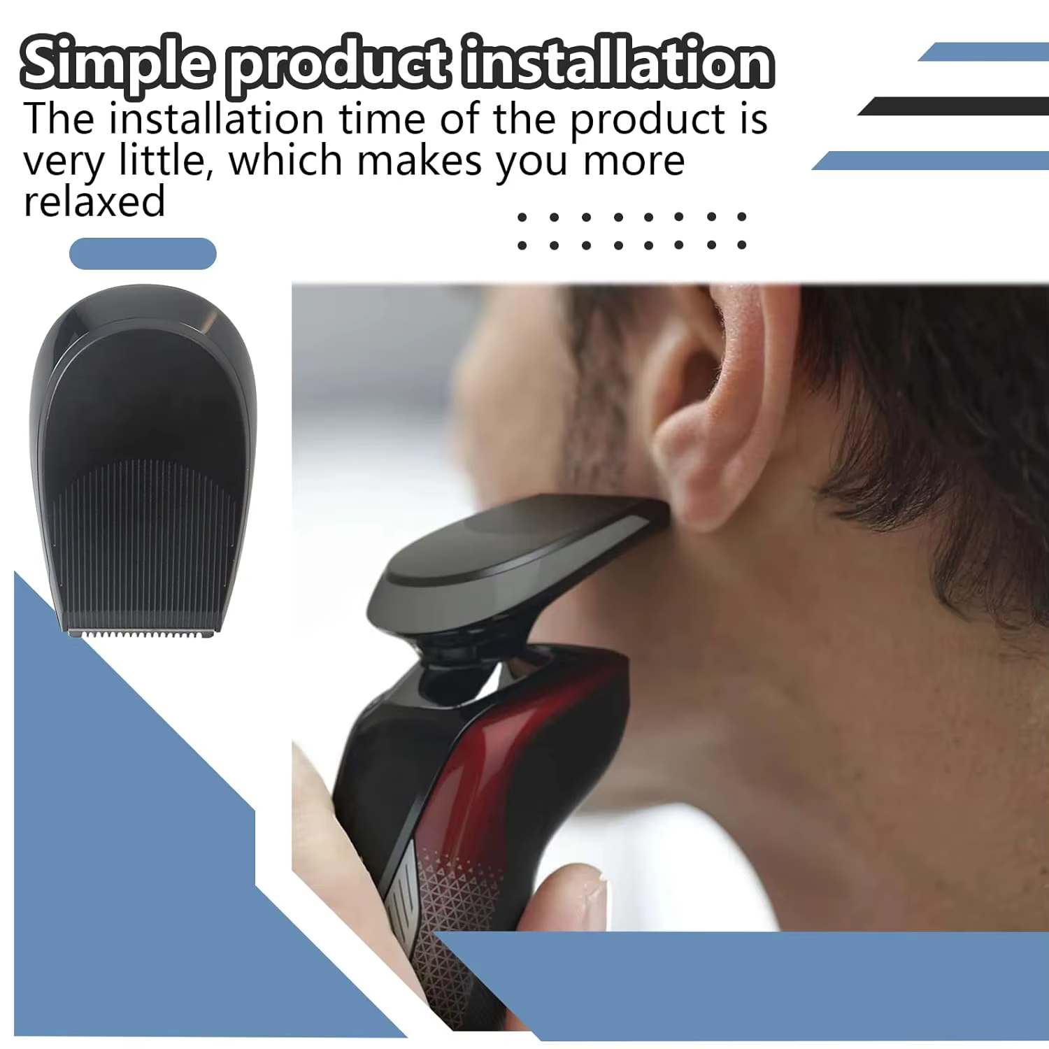 Tête de tondeuse de précision pour barbe compatible avec les rasoirs Philips RQ12XX RQ11XX/10XX S5000 S7000 S9000