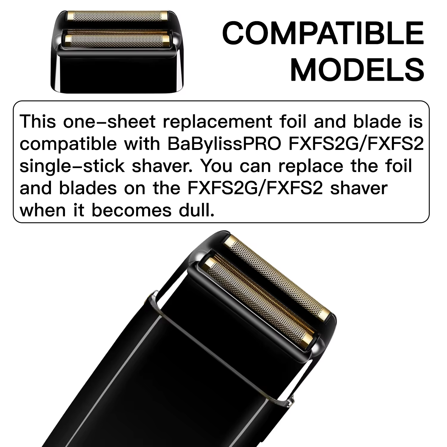 Tête de rechange en feuille Compatible avec le rasoir professionnel BaBylissPRO FXFS2