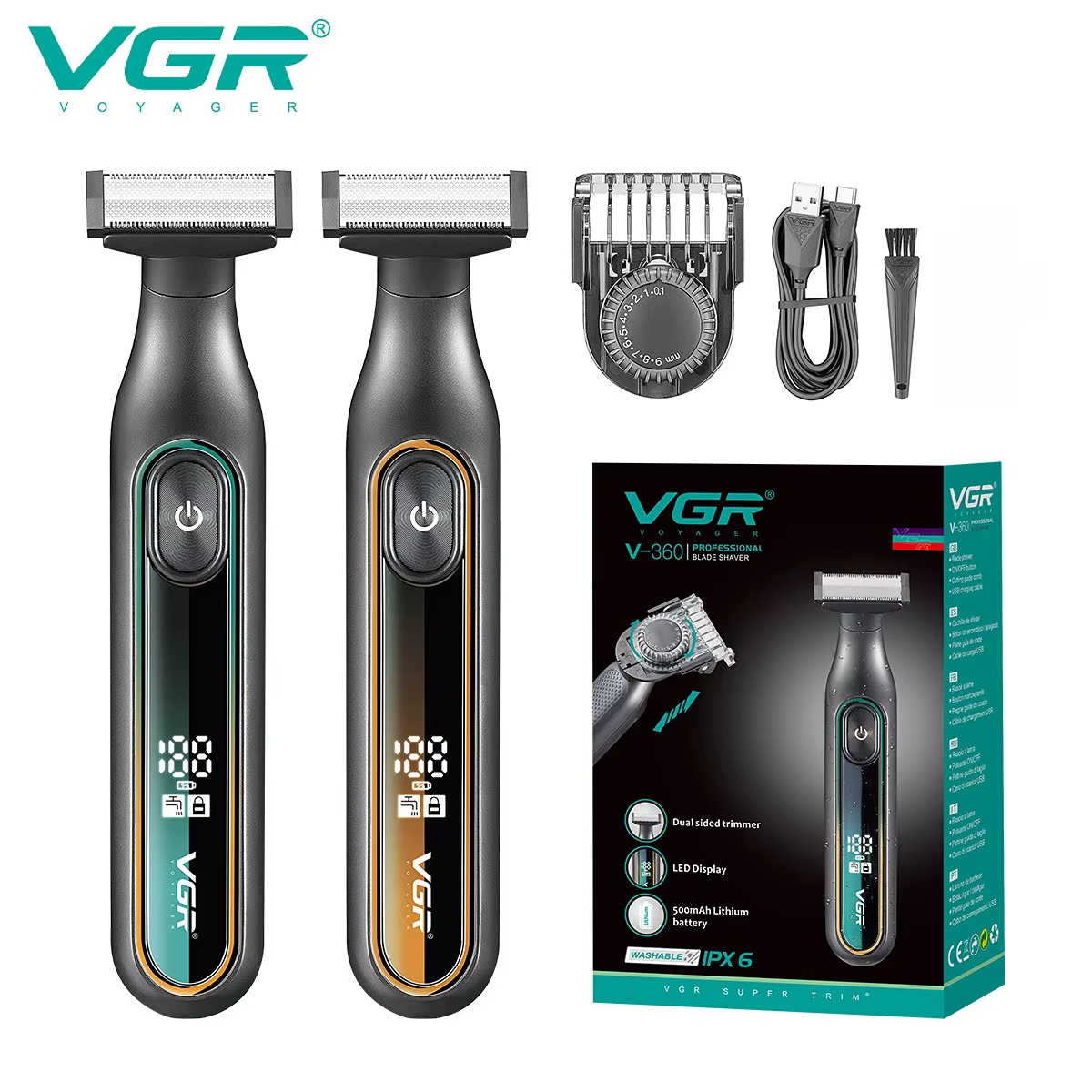 VGR tondeuse tondeuse à barbe pour hommes rasoir electrique homme rasoir homme Rasoir Professionnel Machine à raser