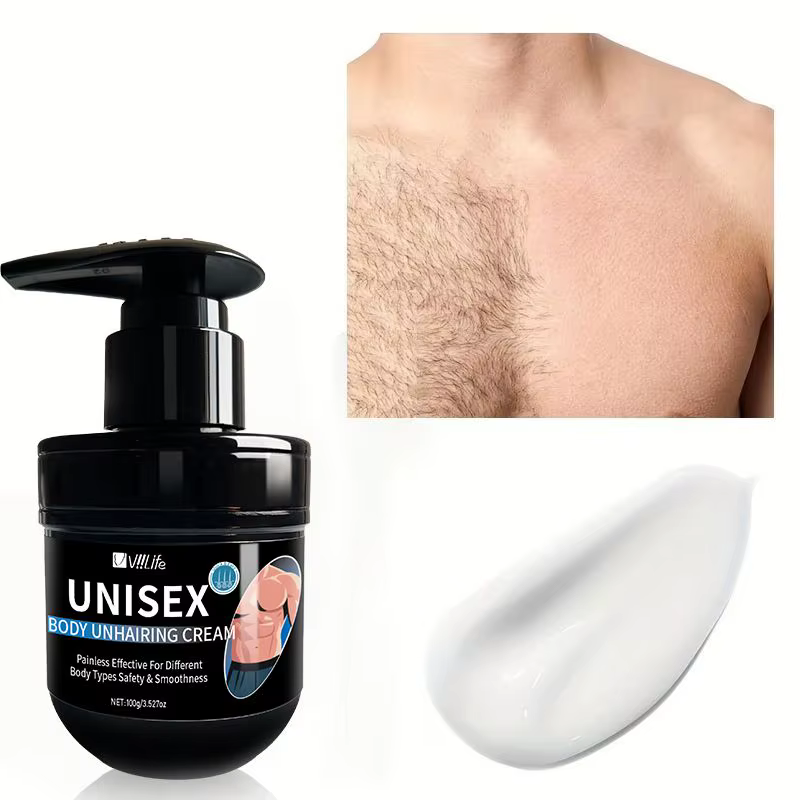 Viilife crème d'épilation pour hommes nourrissante indolore Non irritante inhibiteur de croissance lisse Portable Lotion