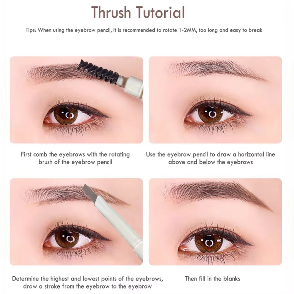 Crayon à sourcils double extrémité à tête fine – imperméable