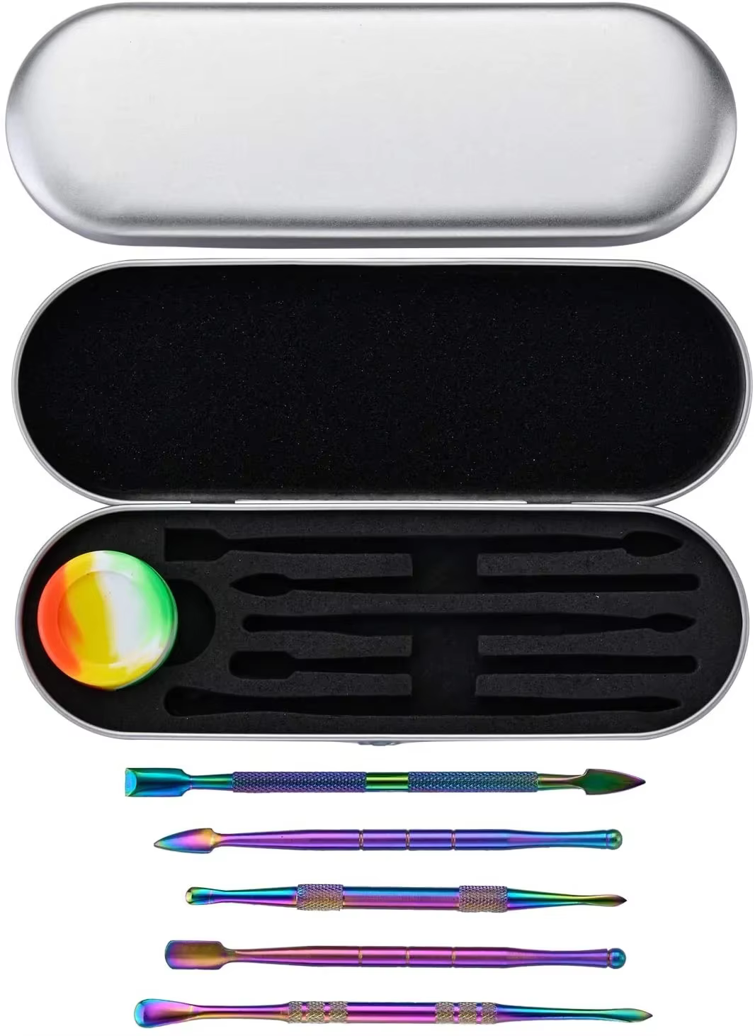 WEPUFF cuillère à cire d'huile en acier inoxydable accessoires de cigarettes Double face en acier inoxydable poussoir à cuticules coupe-cuticules peau morte
