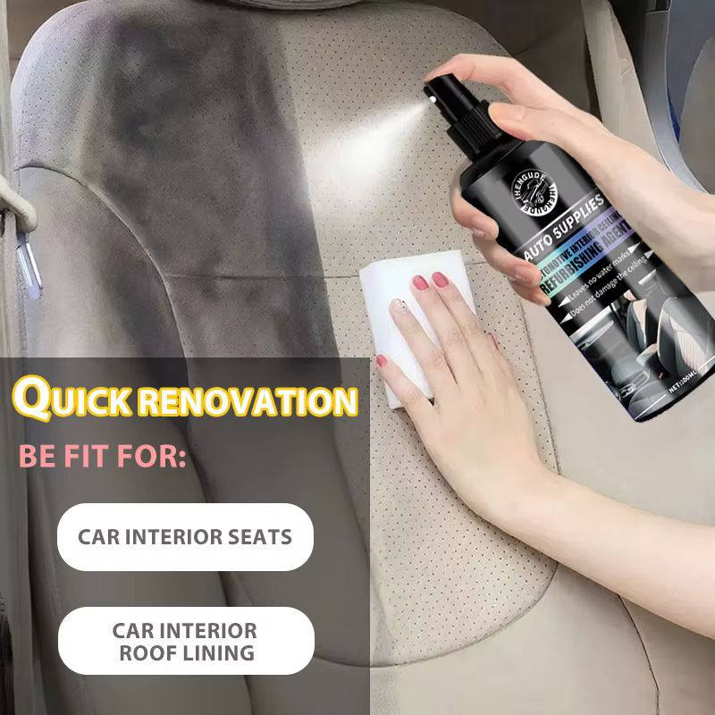 Nettoyant intérieur de voiture, spray mousse sans eau, élimination de la poussière, nettoyage des sièges, du toit et du tableau de bord, kit de rénovation du plafond de voiture, redonne brillance et r