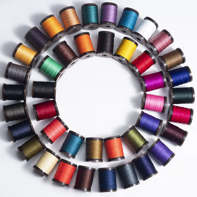 Fil Ciré Rond de 0.6mm de Diamètre pour l'Artisanat du Cuir, Accessoire en Polyester, Cordes Revêtues d'Avertissement, Tressé, Selle de Portefeuille, Couture à Faire Soi-Même