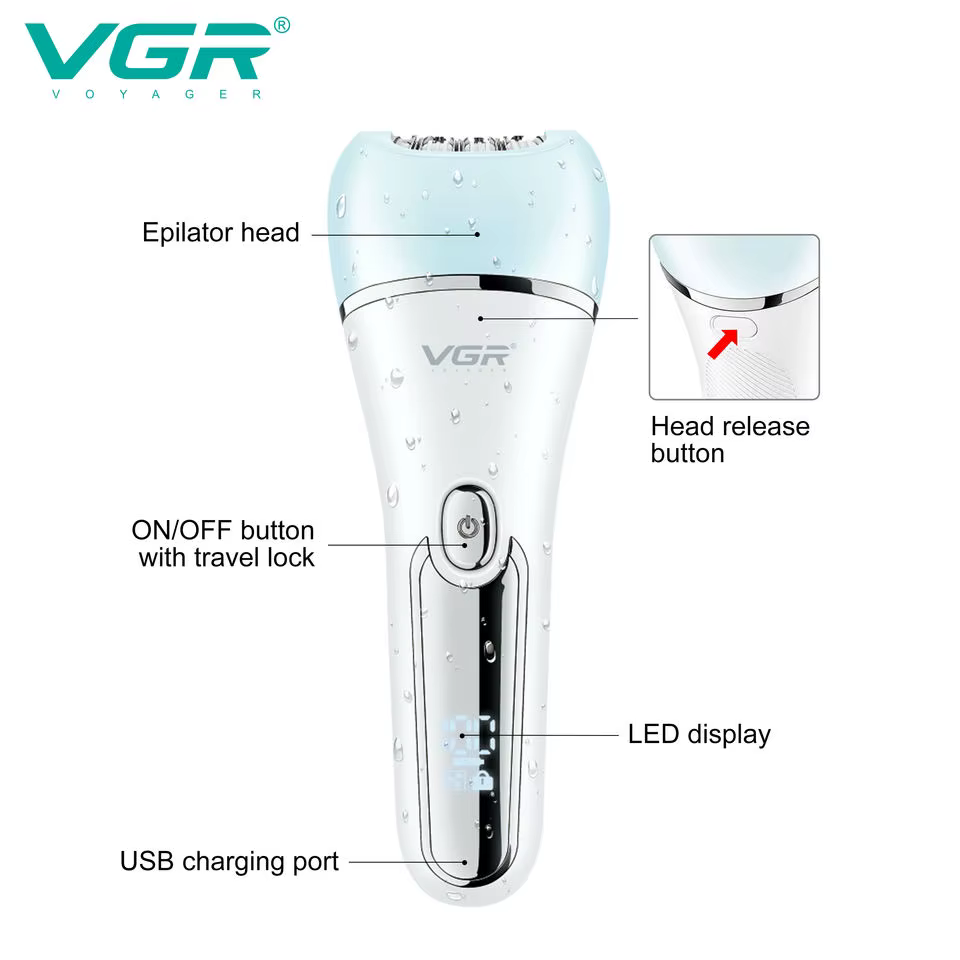VGR électrique femmes épilateur femme rasoir jambe corps épilation lèvre menton dépilatoire dame Bikini tondeuse ensemble d'épilation du visage