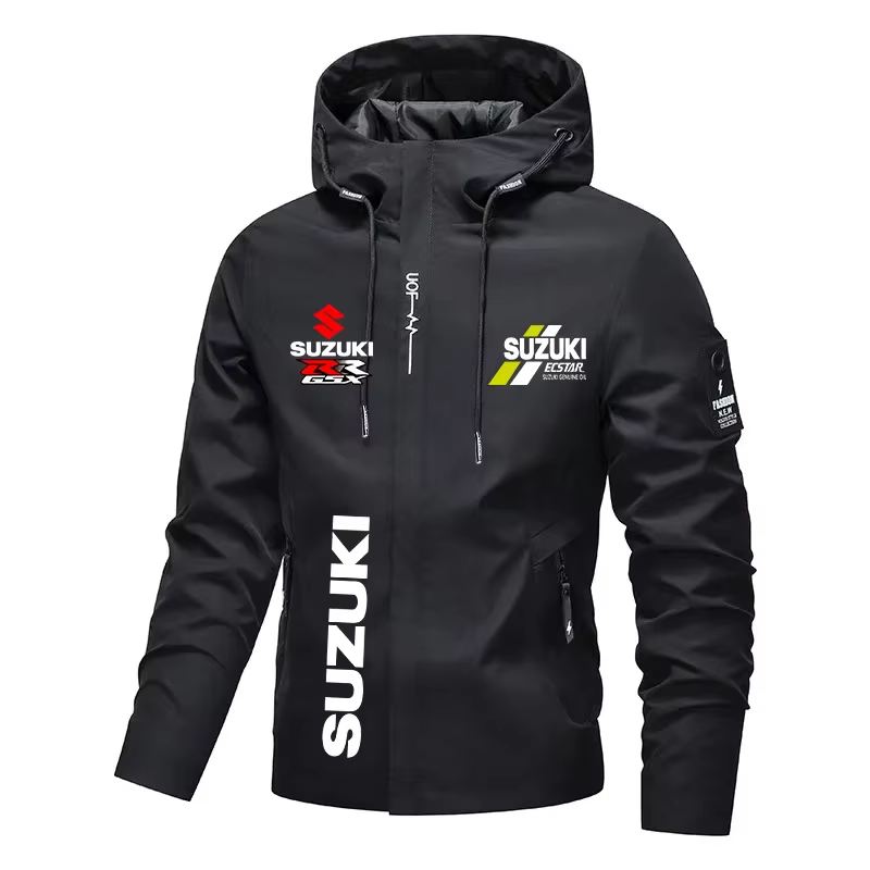Blouson de moto coupe-vent à capuche pour homme – Qualité supérieure – Automne/Hiver – Sweat-shirt de moto – Meilleure vente Suzuki 2026