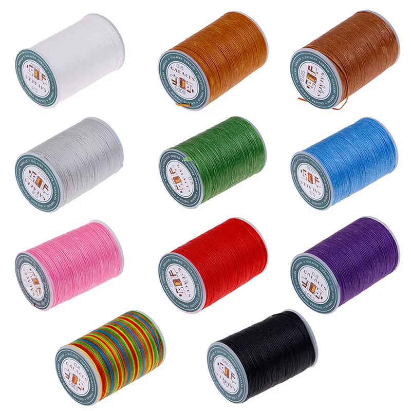 Fil ciré 0.8mm 90m, cordon en Polyester, Machine à coudre, couture pour l'artisanat, 1 pièce