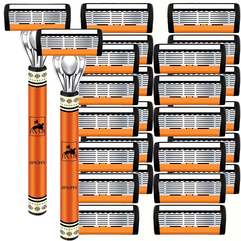 Lame de rasoir à 6 couches en acier inoxydable pour homme