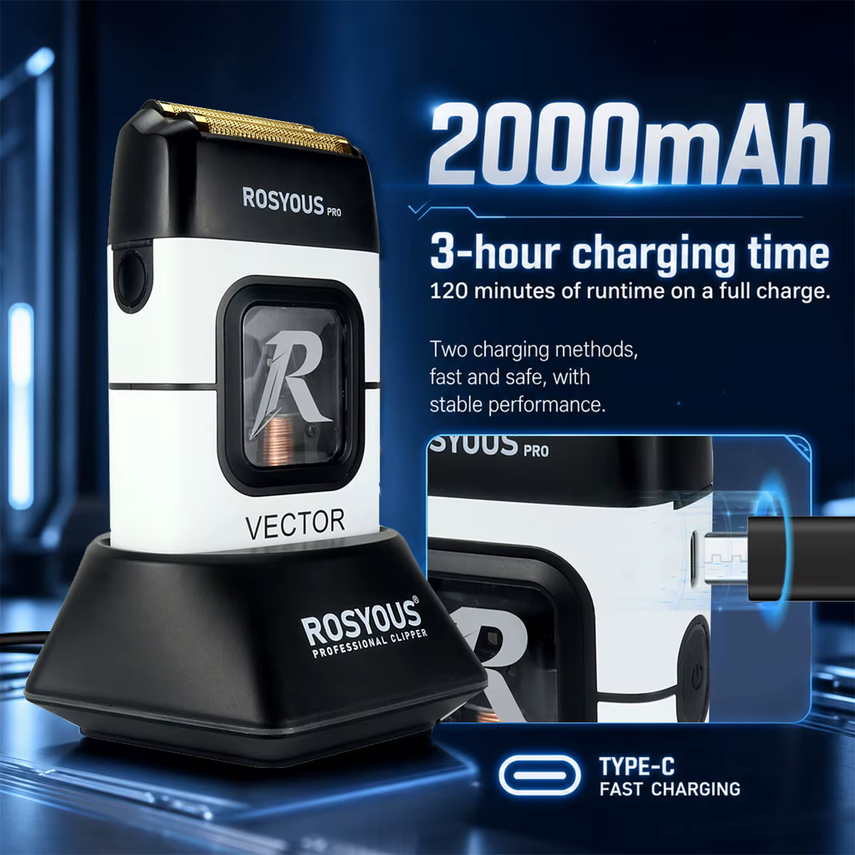ROSYOUS Rasoir Électrique Professionnel pour Homme