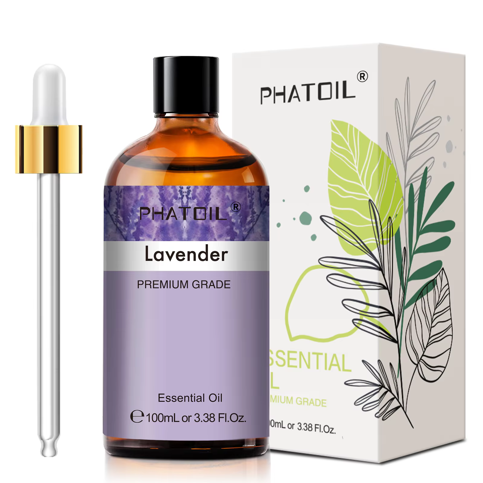 PHATOIL 100ml huile essentielle d'eucalyptus pour la peau lavande vanille jasmin citron bergamote
