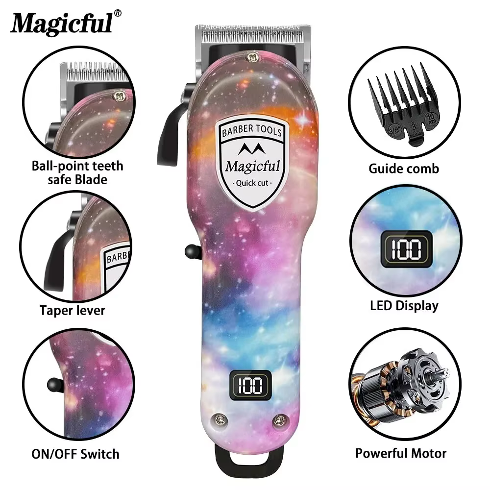 Magiccomparator-Tondeuse à cheveux électrique réglable pour homme