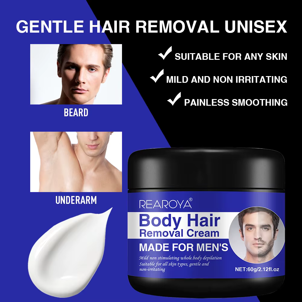 Crème d'épilation indolore pour hommes