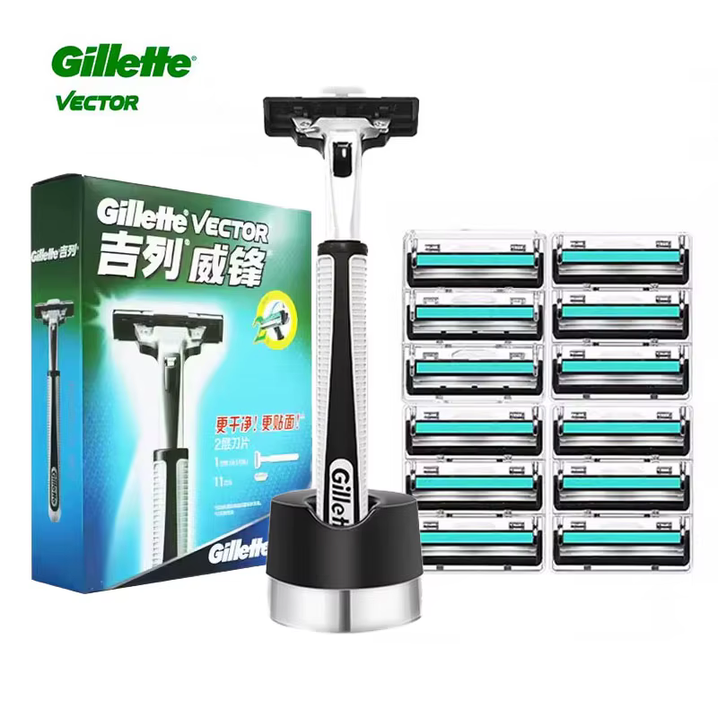 Rasoir Gillette Vector avec têtes de rasoir à 2 lames, plusieurs ensembles au choix