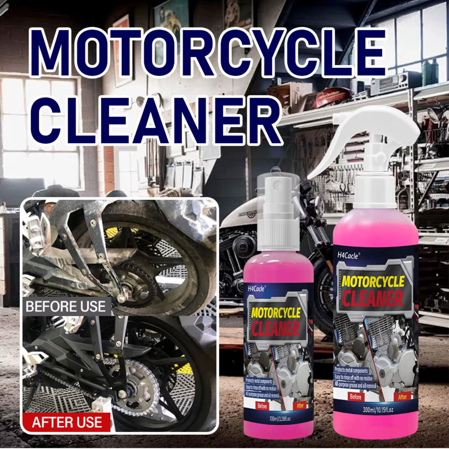 Nettoyant en mousse concentré pour lavage de voiture et Moto, nettoyant pour Scooter électrique, cire et détachant, cire de polissage, Limpiacadenas Moto