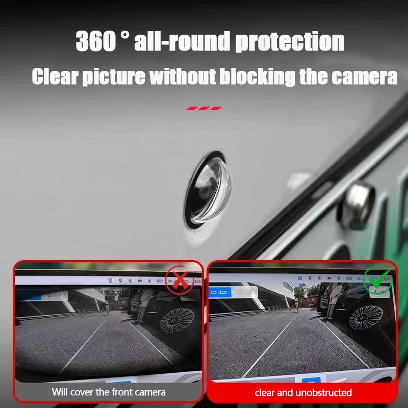 Housse de protection pour caméra de voiture, 360° ° Objectif de caméra de recul panoramique haute définition, avec housse de protection étanche et anti-poussière