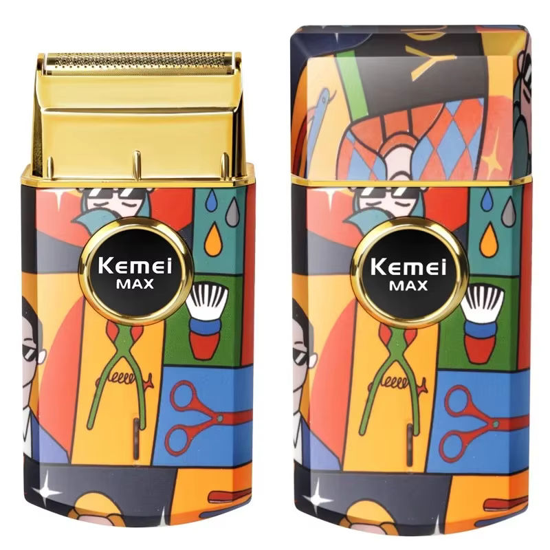 Kemei KM-RS7098 Titane Double Feuille Alternative Rasoir Professionnel Barbier Finition Électrique Hommes