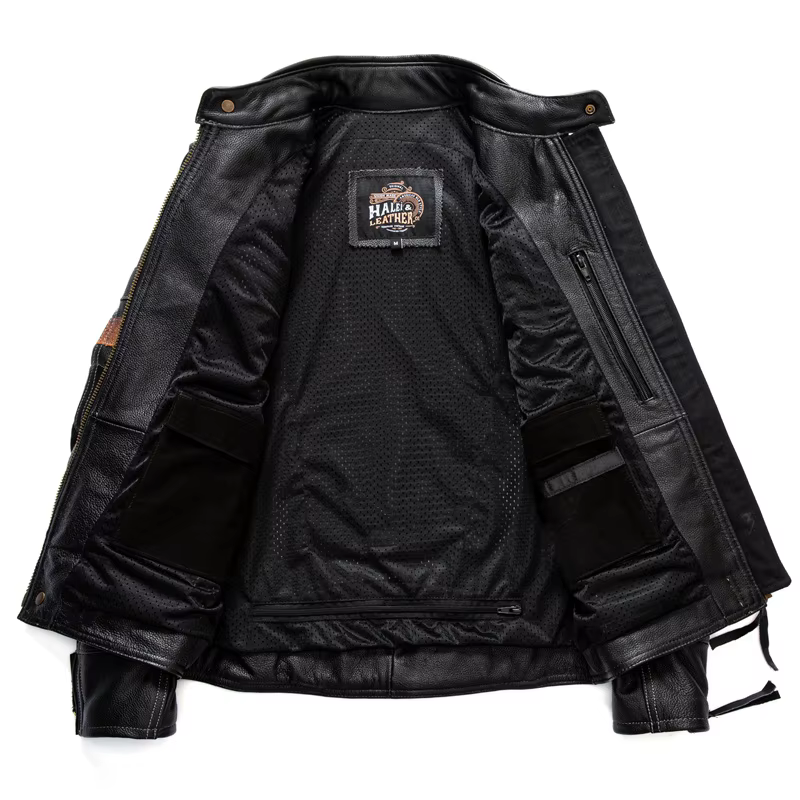 Veste de moto veste de moto tout-terrain résistante à l'usure et aux rayures veste en cuir imperméable et coupe-vent