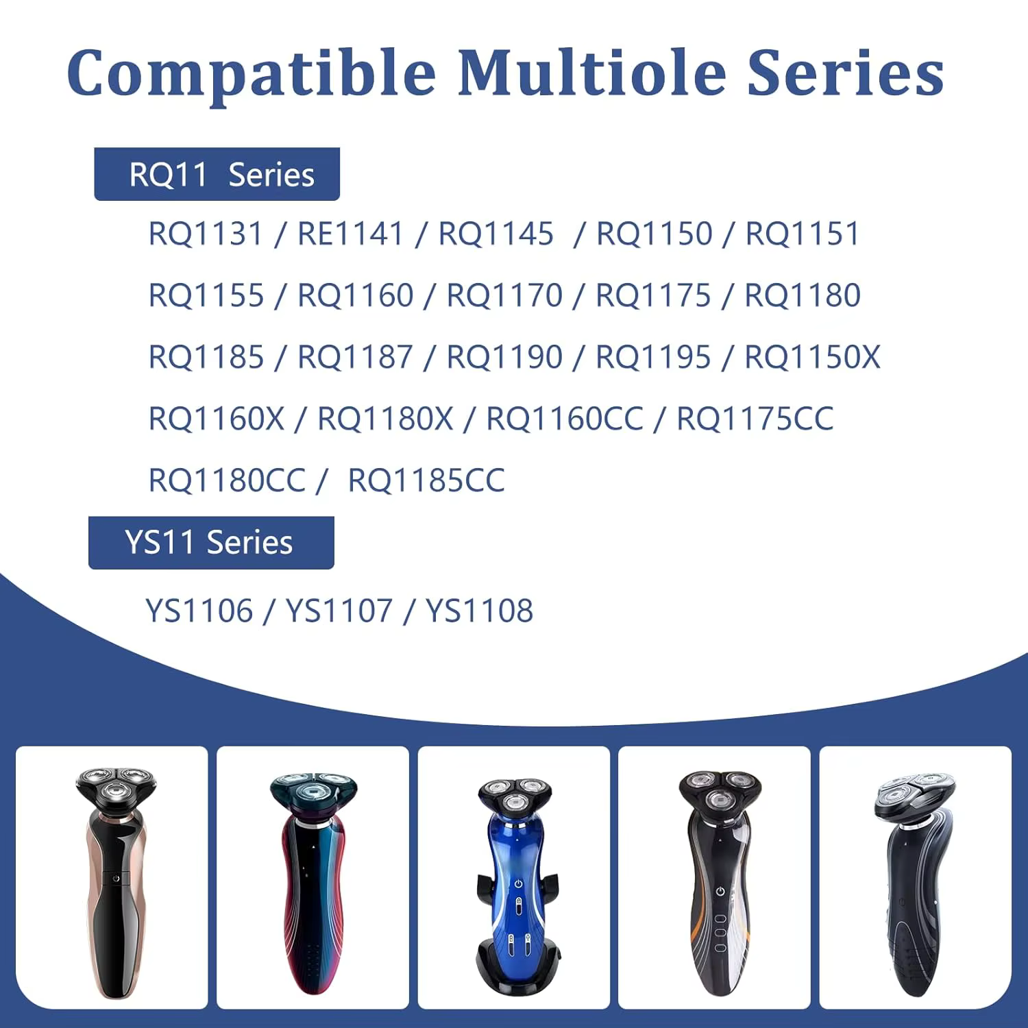 Têtes de rechange RQ11 compatibles avec le rasoir électrique Philips Sensotouch (série RQ1100) 1150x 1160x 1170x 1180x