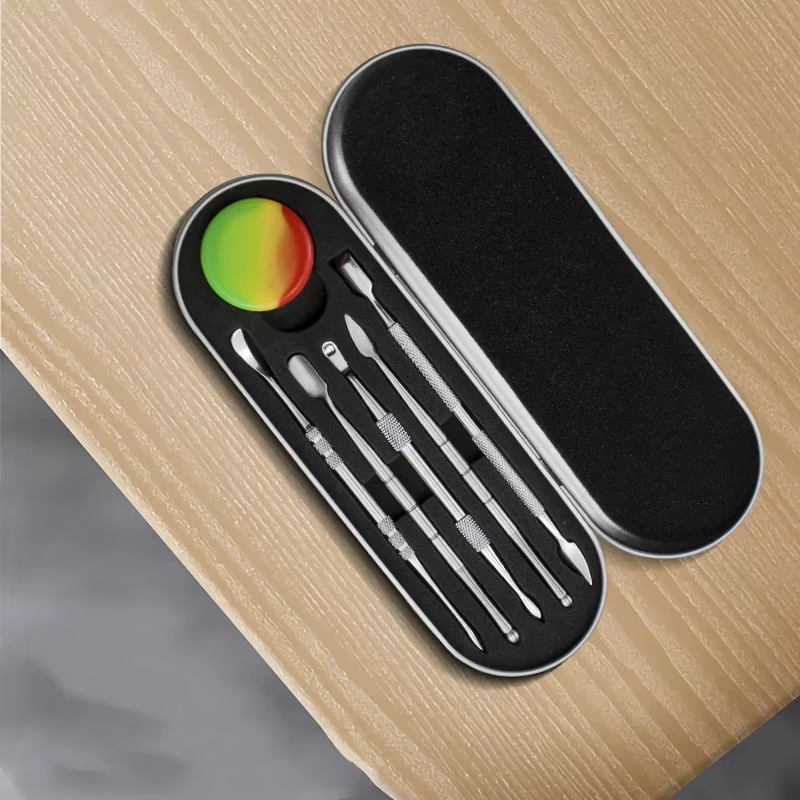 WEPUFF cuillère à cire d'huile en acier inoxydable accessoires de cigarettes Double face en acier inoxydable poussoir à cuticules coupe-cuticules peau morte