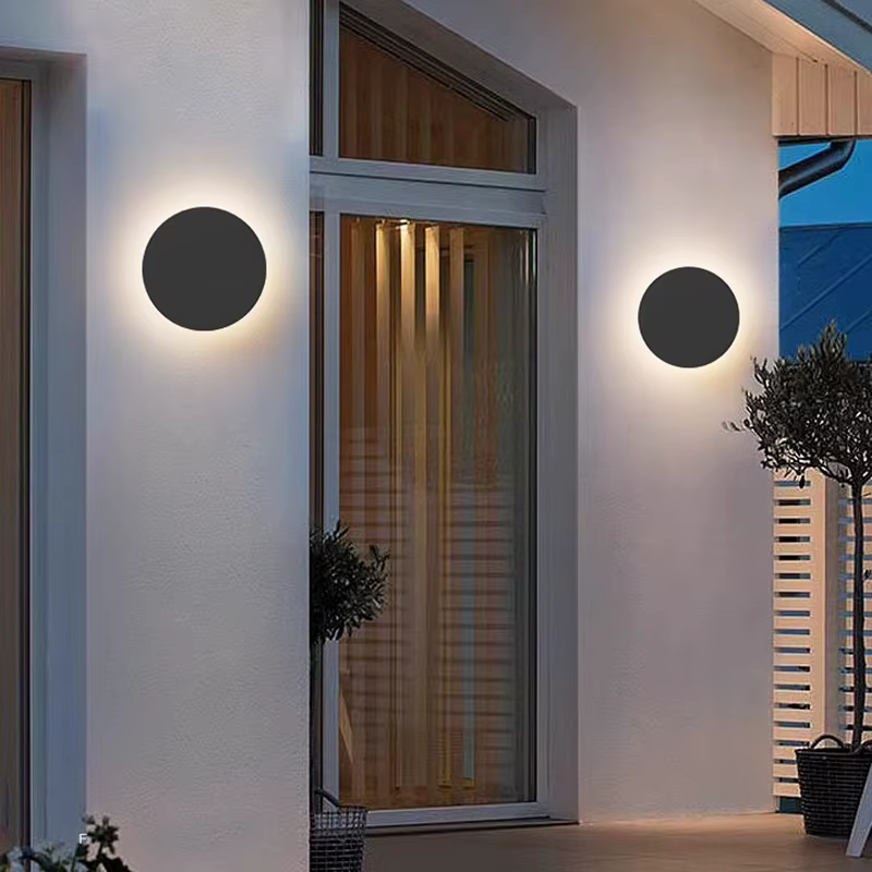 Applique Murale Ronde Imperméable en Aluminium, Éclairage d'Extérieur, Idéal pour une Véranda ou une Cour